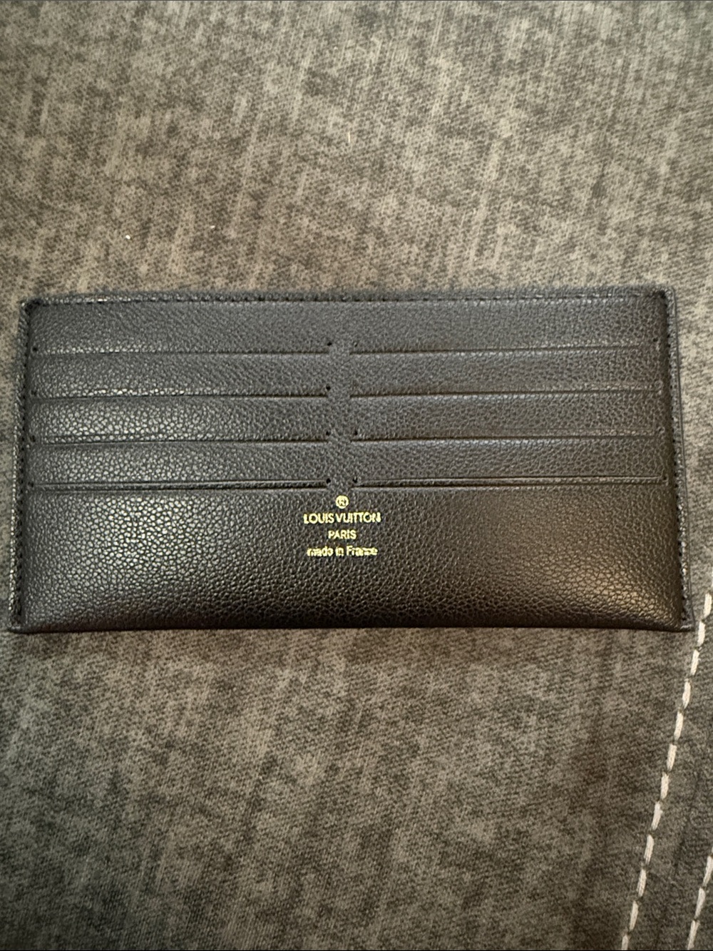 LOUIS VUITTON Calfskin Felicie Chain Wallet Card Holder Insert Black